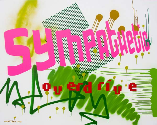 Sympathetic Overdrive, 2017, sprej na platnu, 120x150cm
